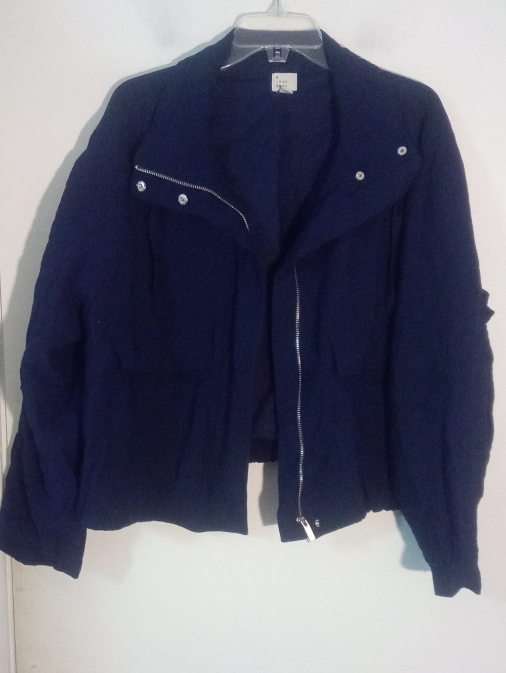 * A New Day Navy Asymmetrical Moto Zip Jacket XL NWT $45